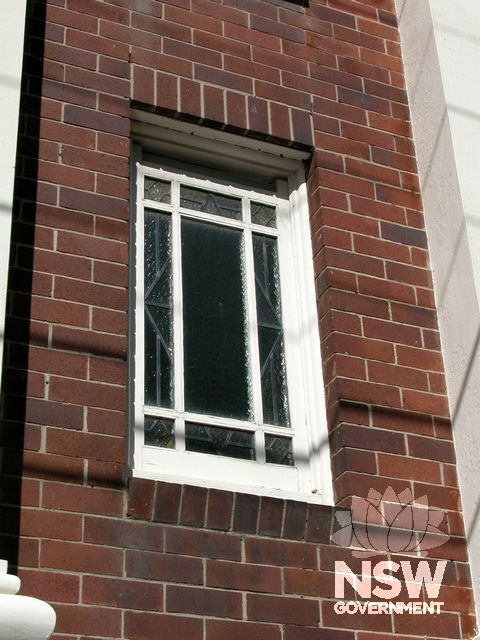 Masonic Hall, 38-40 Station St Newtown - window detail