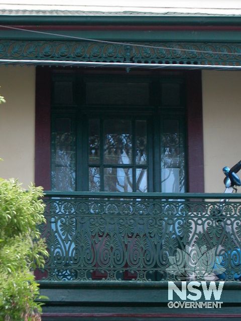 56 Illawarra Rd Marrickville - detail - 1st floor french doors, balcony balustrade