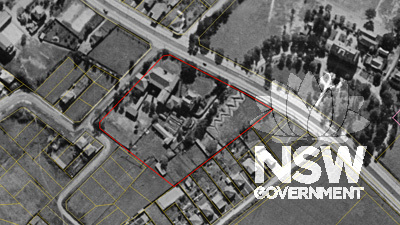 1943 aerial photo of site of Squireville, 512-550 Victoria Rd Ryde Source: NSW Lands Dept