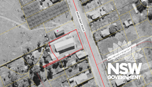 1943 aerial photo of site of Eastwood Town Hall Source: NSW Lands Dept Six viewer