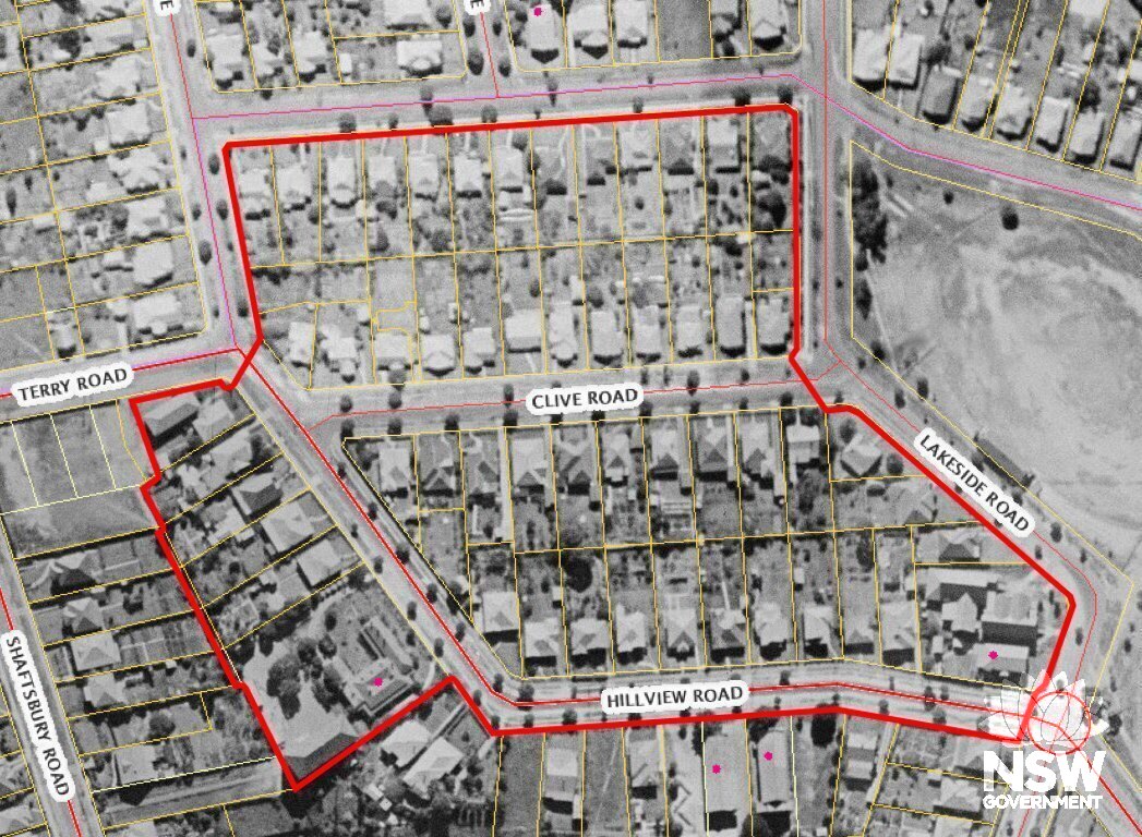 1943 aerial  view of Eastwood House Estate Heritage Conservation Area Source: NSW Lands Dept Six Viewer