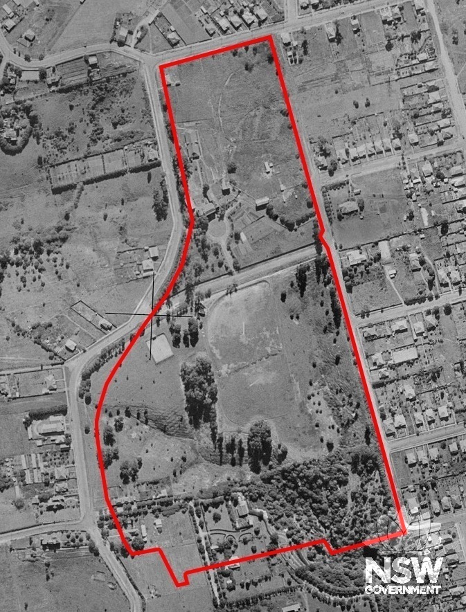1943 aerial photo of of Brush Farm Park Conservation Area Source: NSW Lands Dept Six Viewer