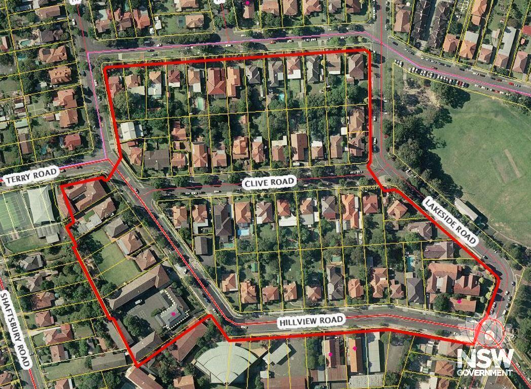 Satellite view of Eastwood House Estate Heritage Conservation Area Source: NSW Lands Dept Six Viewer