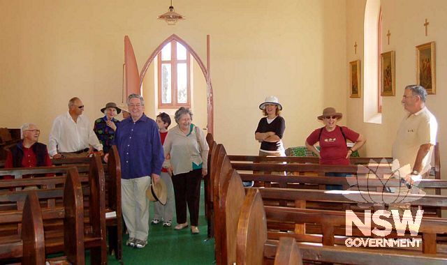 St Josephs Catholic Church. Pews possibly relocated from the former Presbyterian Church, which is now a hall.