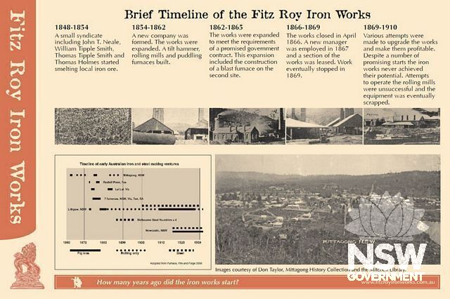 Archaeological display of the former Fitz Roy Iron Works, basement carpark, Highlands Marketplace - interpretive panel