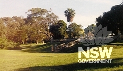 'Yaralla' Estate - Italiannate stone terrace above fromer tennis court.