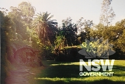 'Yaralla' Estate - grottos and palm thicket above former swimming pool site.