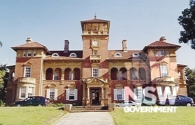 Thomas Walker Estate - north-east (front) elevation of the central section of main building.