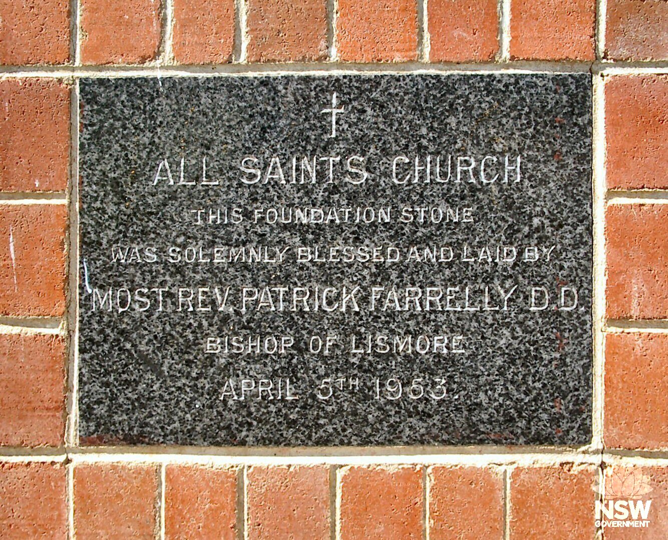 Woodburn St Saints  Roman Catholic Church - foundation stone