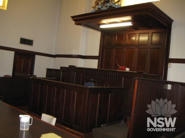 The courtroom of Albury Courthouse.