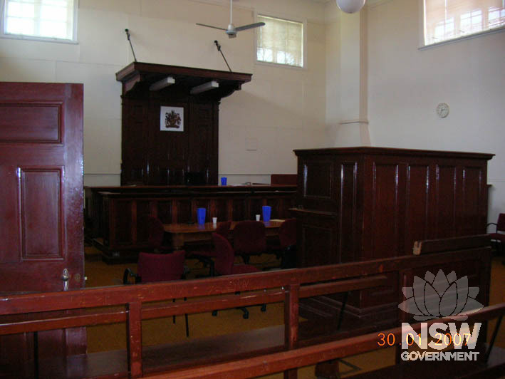 The courtroom of Leeton Courthouse.
