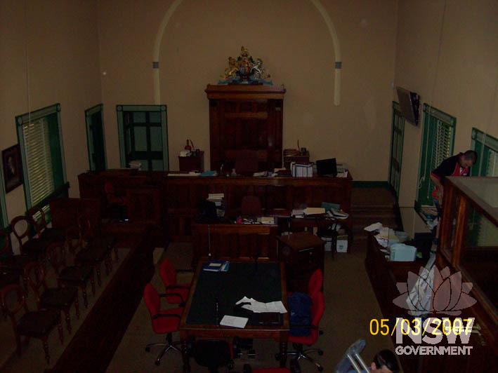 The courtroom of Windsor Courthouse.