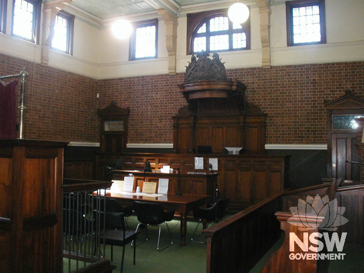The courtroom in Cootamundra Courthouse.