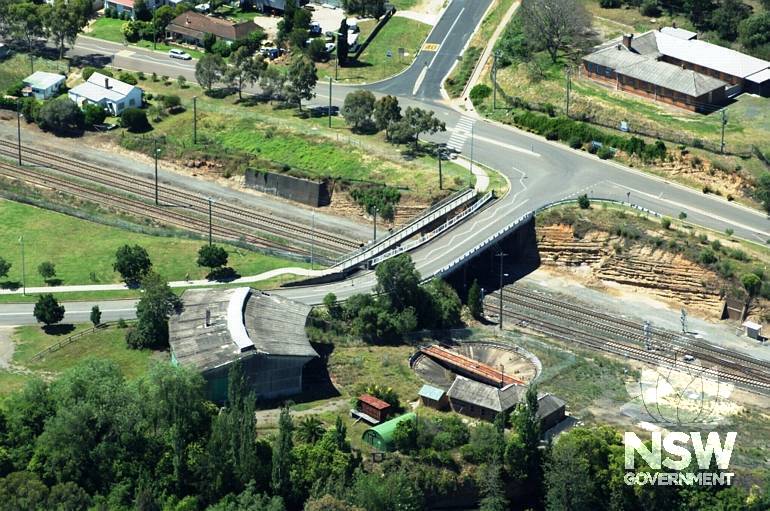 Aerial view of Muswellbrook locomotive depot