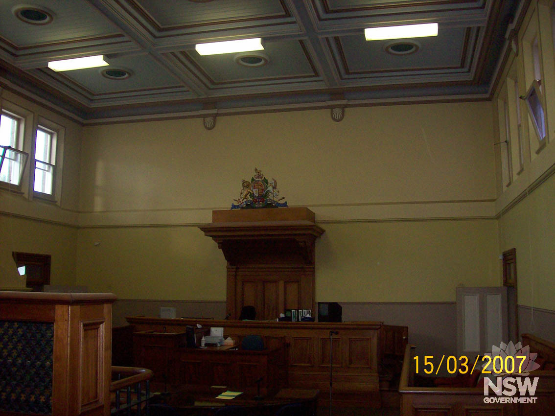 The courtroom in Cooma Courthouse.