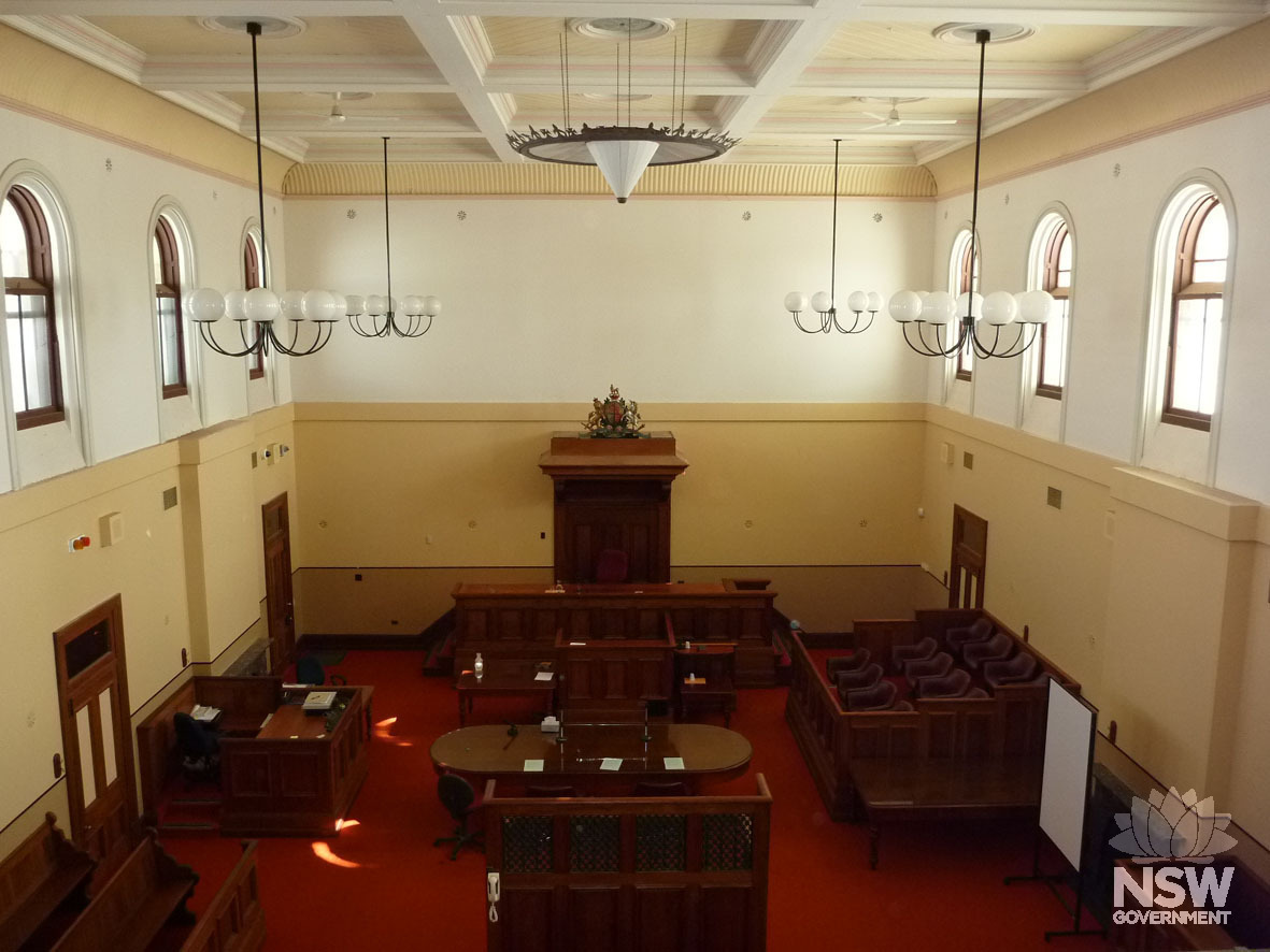 The courtroom of Dubbo Courthouse.