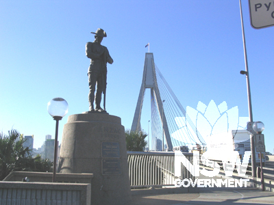 Anzac memorial at western end of bridge
