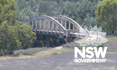 Oblique view of bridge from south