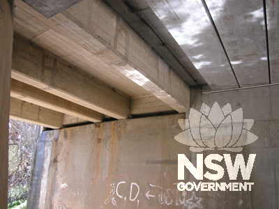 Eastern abutment showing transition to widening