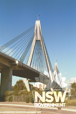 Anzac Bridge viewed from Glebe island