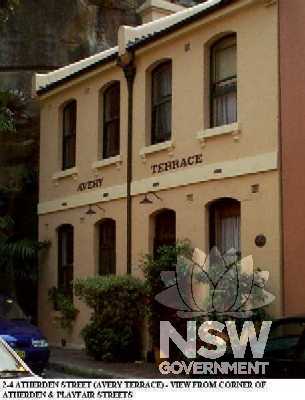 2-4 Atherden Street (Avery Terrace) - view from corner of Atherden and Playfair Streets 1997