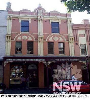 Pair of Victorian Shops Nos 75-75.5 view from George St 1997