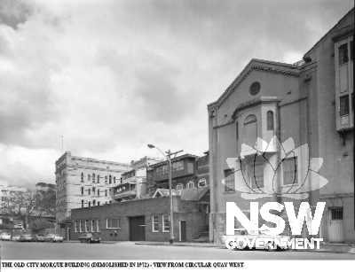 The Old City Morgue Buidling (demolished in 1972) view from West Circular Quay