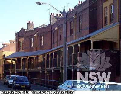 Terraces No.46-56 view from Cloucester Street 1997