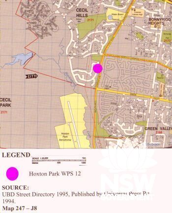 UBD Sydney Street Directory. 27th Edition. Map  86B.  Curtilage is defined by the Board's boundary. Includes view from Cowpasture Road.