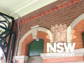 Belmore Railway Station - Polychromatic brickwork and mouldings to windows