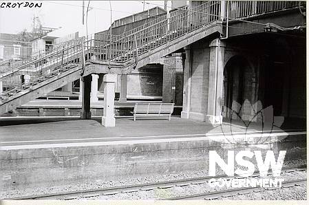 Croydon Railway Station- stairs to platform from footbridge