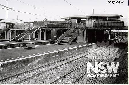 Croydon Railway Station- stairs to platform from footbridge