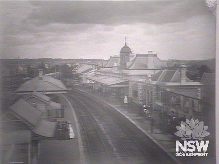 Petersham Station showing 1885 building and original island platform building.