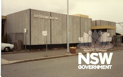 Broadmeadow Railway Station - Broadmeadow Up main platform/station building from street, c.1985