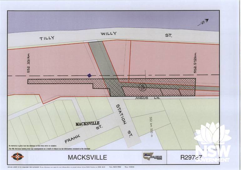 Macksville Railway Station Group Plan (Note: No warranty is given that this plan is free from error or omission. RailCorp disclaims liability from any consequences as a result of reliance on the information contained in the plan.)