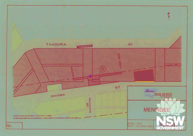 Menindee Railway Station Group Plan (Note: No warranty is given that this plan is free from error or omission. RailCorp disclaims liability from any consequences as a result of reliance on the information contained in the plan.)