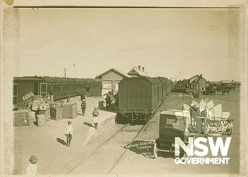 Moree Railway Station, view from tracks, n.d