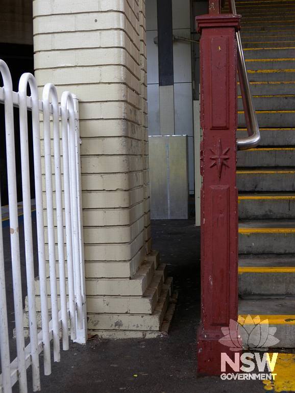 Caringbah Railway Station - Station entry stairs - star pattern newel post