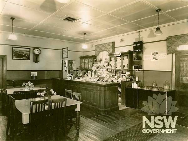 Moree Railway Refreshment Room- interior showing counter and dining tables