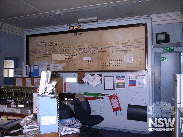 Centralised train control (CTC) panel in Auburn Signal Box