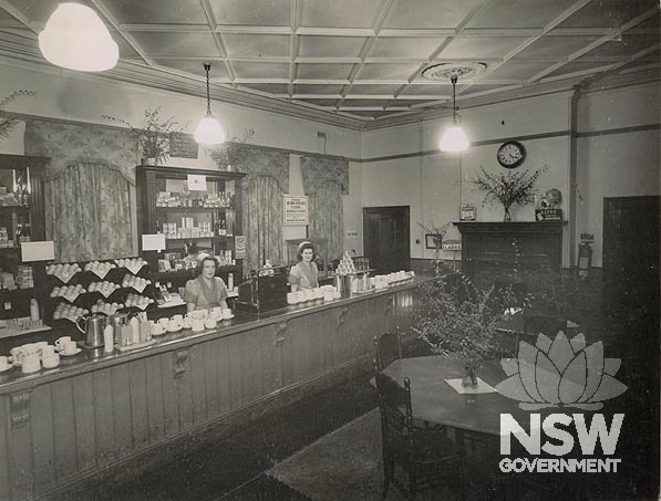 Orange Railway Refreshment Room- interior showing staff behind counter
