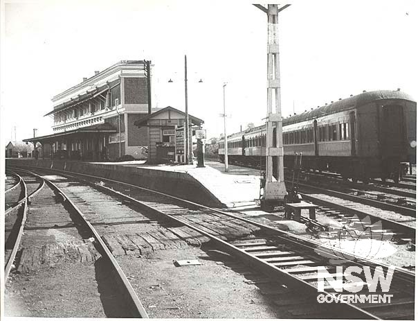 Werris Creek Railway Precinct- track side view, 1963