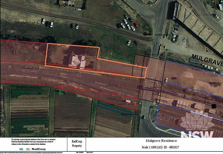 Mulgrave Railway Station Group Curtilage Plan (Note: No warranty is given that this plan is free from error or omission. RailCorp disclaims liability from any consequences as a result of reliance on the information contained in the plan.)