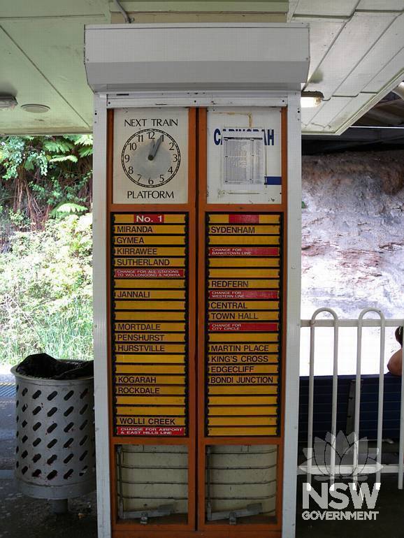 Caringbah Railway Station - rollover timber indicator boards