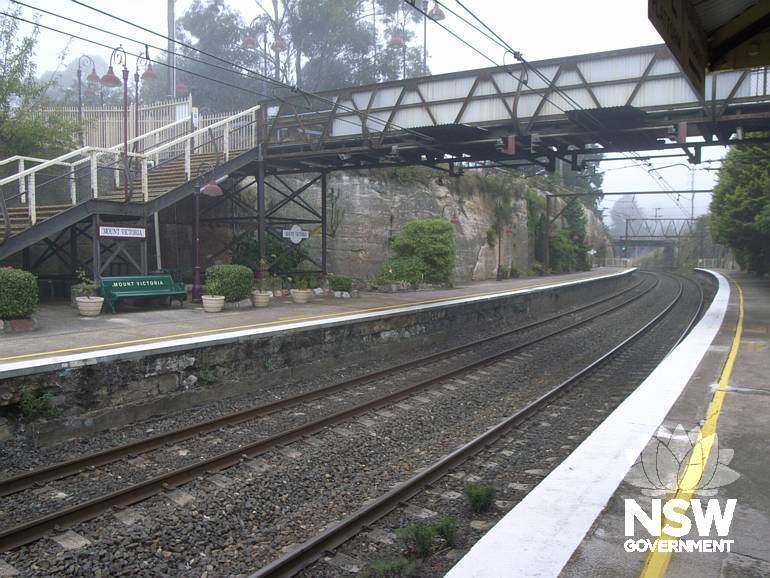 Mount Victoria Railway Station Footbridge- viewed from platform level