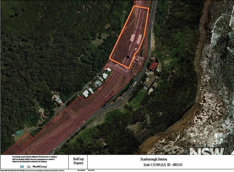 Scarborough Railway Station Group Curtilage Plan (Note: No warranty is given that this plan is free from error or omission. RailCorp disclaims liability from any consequences as a result of reliance on the information contained in the plan.)