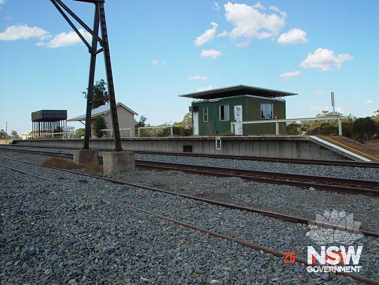 2005: Euabalong West Station showing now demolished timber building, extant station master's office.