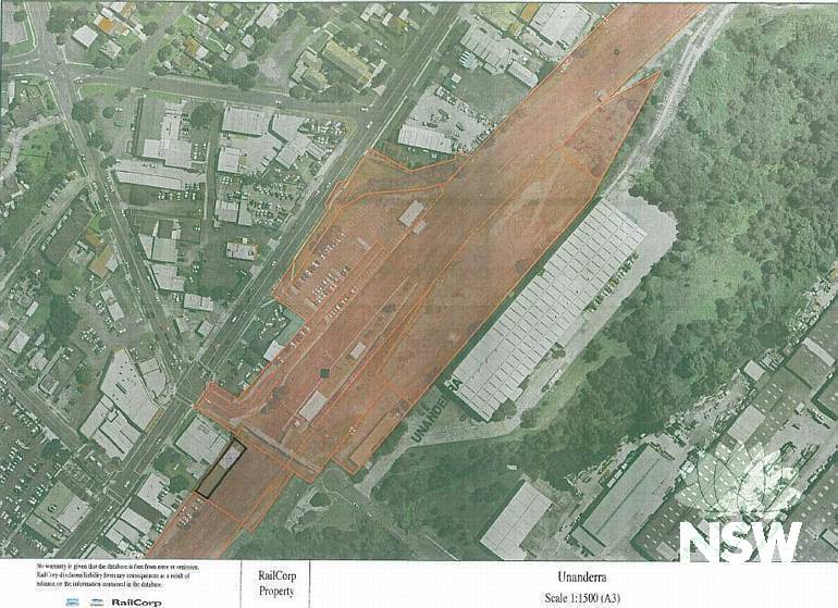 Unanderra Station Master's Residence Curtilage Plan (Note: No warranty is given that this plan is free from error or omission. RailCorp disclaims liability from any consequences as a result of reliance on the information contained in the plan.)