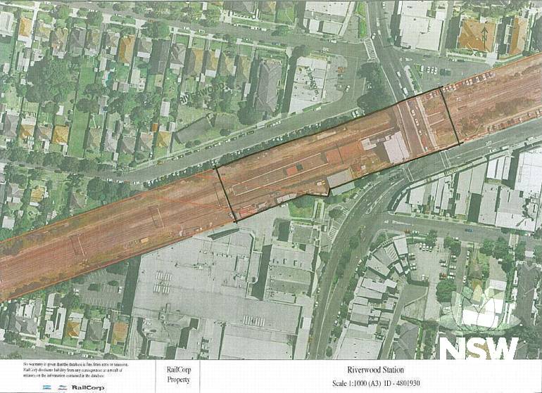 Riverwood Railway Station Group Curtilage Plan (Note: No warranty is given that this plan is free from error or omission. RailCorp disclaims liability from any consequences as a result of reliance on the information contained in the plan.)