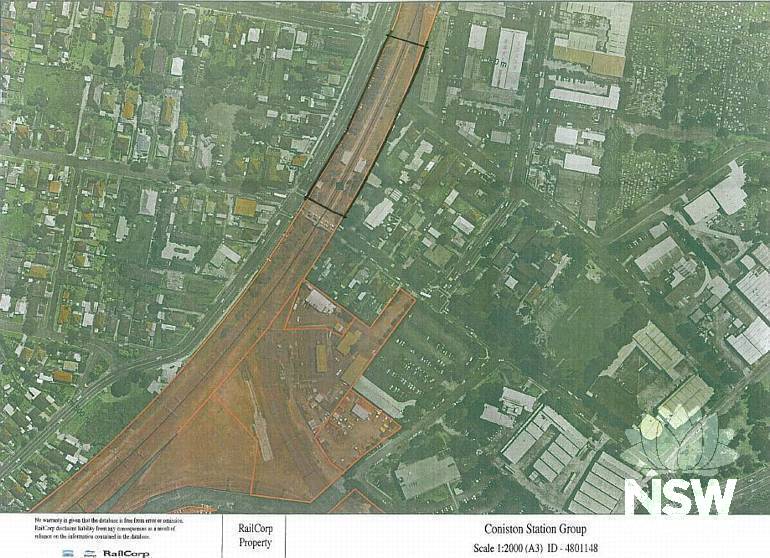 Coniston Railway Station Group Curtilage Plan (Note: No warranty is given that this plan is free from error or omission. RailCorp disclaims liability from any consequences as a result of reliance on the information contained in the plan.)